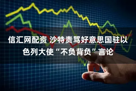 信汇网配资 沙特责骂好意思国驻以色列大使“不负背负”言论