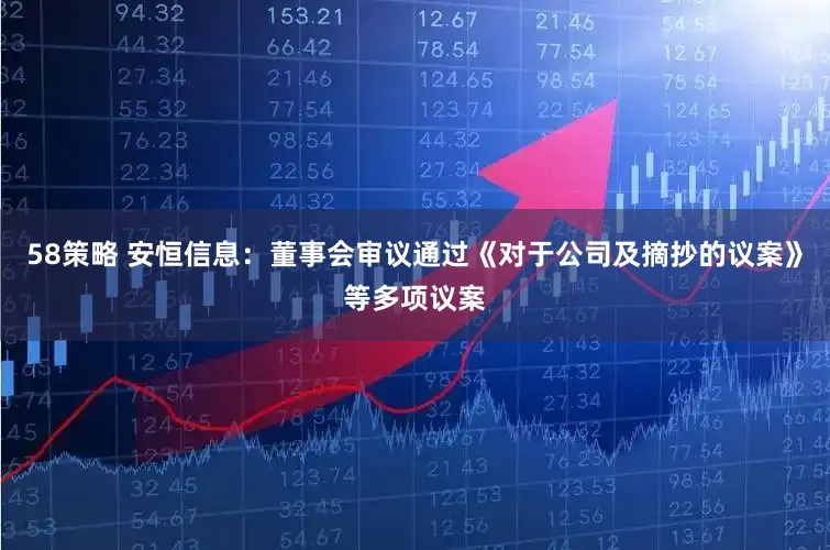58策略 安恒信息：董事会审议通过《对于公司及摘抄的议案》等多项议案